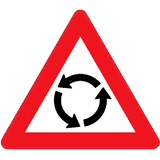 A16 vejskilt .Rundkørsel advarselstavle