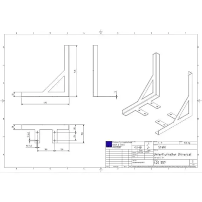 Universal chassisdrager-sæt. h. 600mm. d. 700mm.