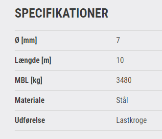 Stålwirer Ø7 M10