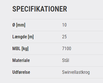 Stålwirer Ø10 M25 SW