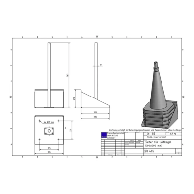 Holder til markeringskegler (500 mm)